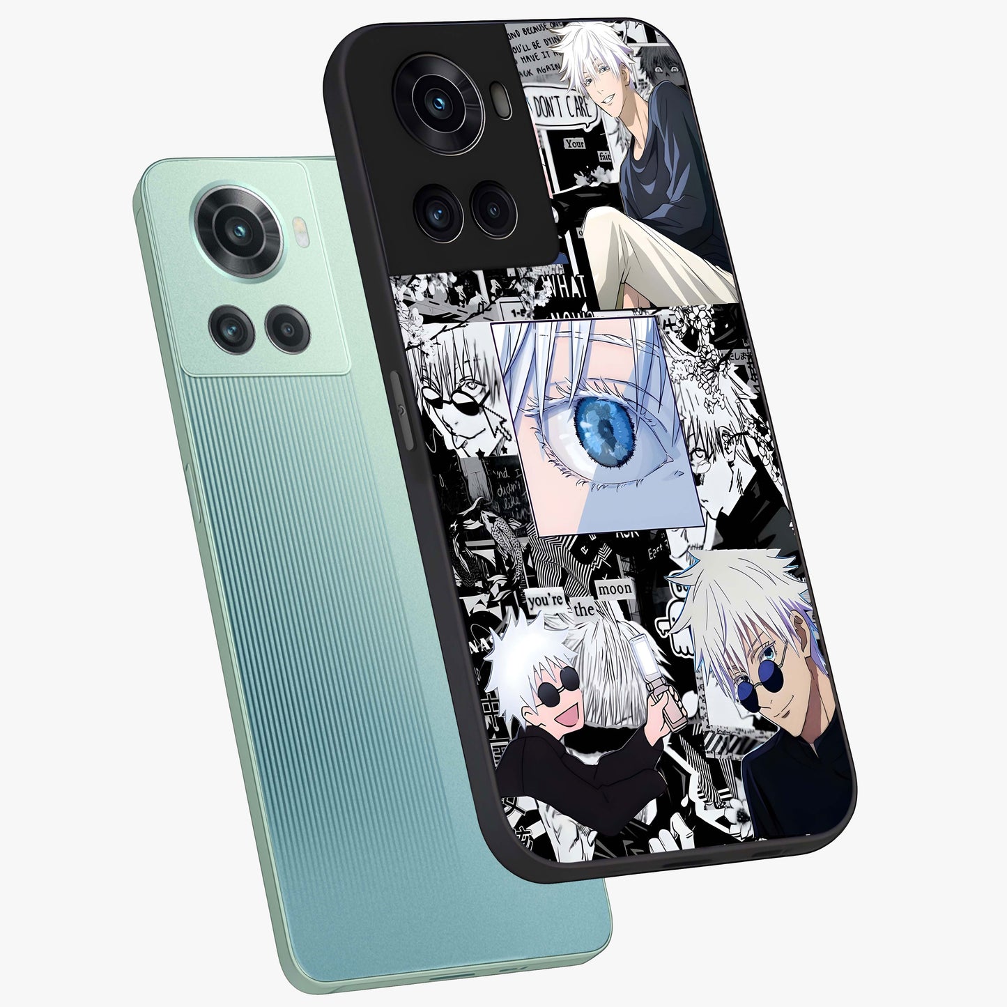 Infinity Sorcerer Chaos Glass Case for 1+10R captured at a warm angle highlighting dynamic magical energy, gloss, and edge clarity.