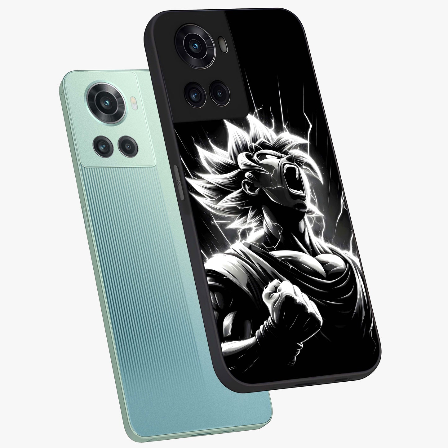 Limitless Power Unleashed Glass Case for 1+10R angled mockup showcasing glossy finish and dramatic power detailing