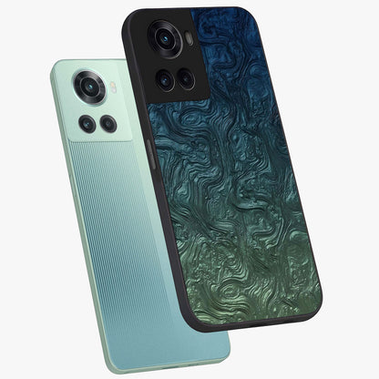 Marble Dream Blur Glass Case for 1+10R angled mockup showcasing glossy finish and smooth gradient tones