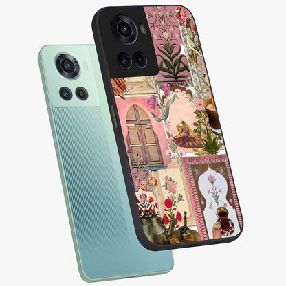 Royal Pink Legacy Glass Case for 1+10R angled mockup showcasing glossy finish and refined pastel tones