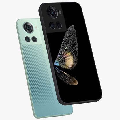 Whispers of Wings Glass Case for 1+10R angled mockup showcasing glossy finish and soft gradient detailing