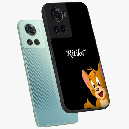 Forever Chasing Love Jerry Custom Name Glass Case for OnePlus 10R |1+10R