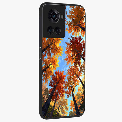 Amber Canopy Glow Glass Case for 1+10R side perspective highlighting rich nature inspired design details