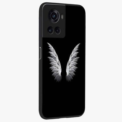 Angel Wing Grace Glass Case for 1+10R side perspective highlighting delicate wing illustration details