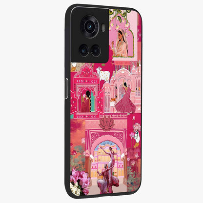 Blossoms of Rajasthan Glass Case for 1+10R side perspective highlighting intricate heritage detailing and bold colors