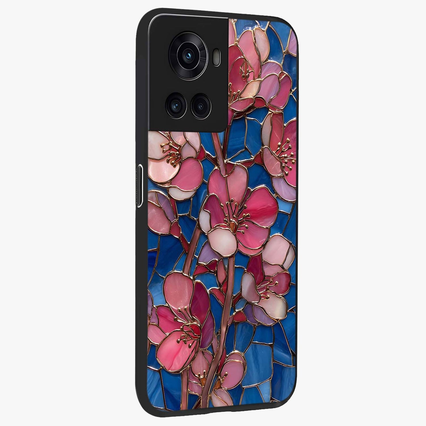 Blush Bloom Glass Case for 1+10R side perspective highlighting subtle pink tones and refined detailing