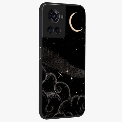 Celestial Midnight Veil Glass Case for 1+10R side perspective highlighting rich night tones and sleek premium edges