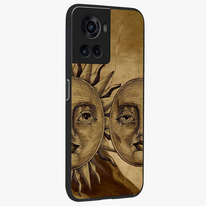 Celestial Relic Glow Glass Case for 1+10R side perspective highlighting intricate celestial textures and sleek build