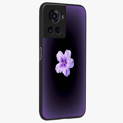 Flower on Soft Violet Gradient Glass Case for 1+10R side perspective highlighting delicate bloom detailing and smooth edges