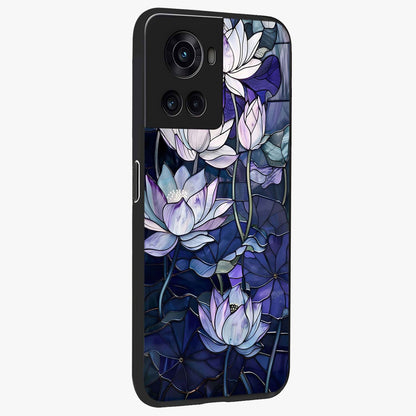 Gloss Petal Rush Glass Case for 1+10R side perspective highlighting smooth edges and rich petal textures