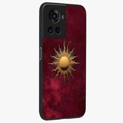 Golden Bloom Fields Glass Case for 1+10R side perspective highlighting delicate bloom textures and premium edges