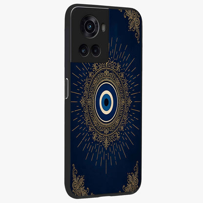 Golden Heart Glow Glass Case for 1+10R side perspective highlighting smooth heart detailing and premium edges