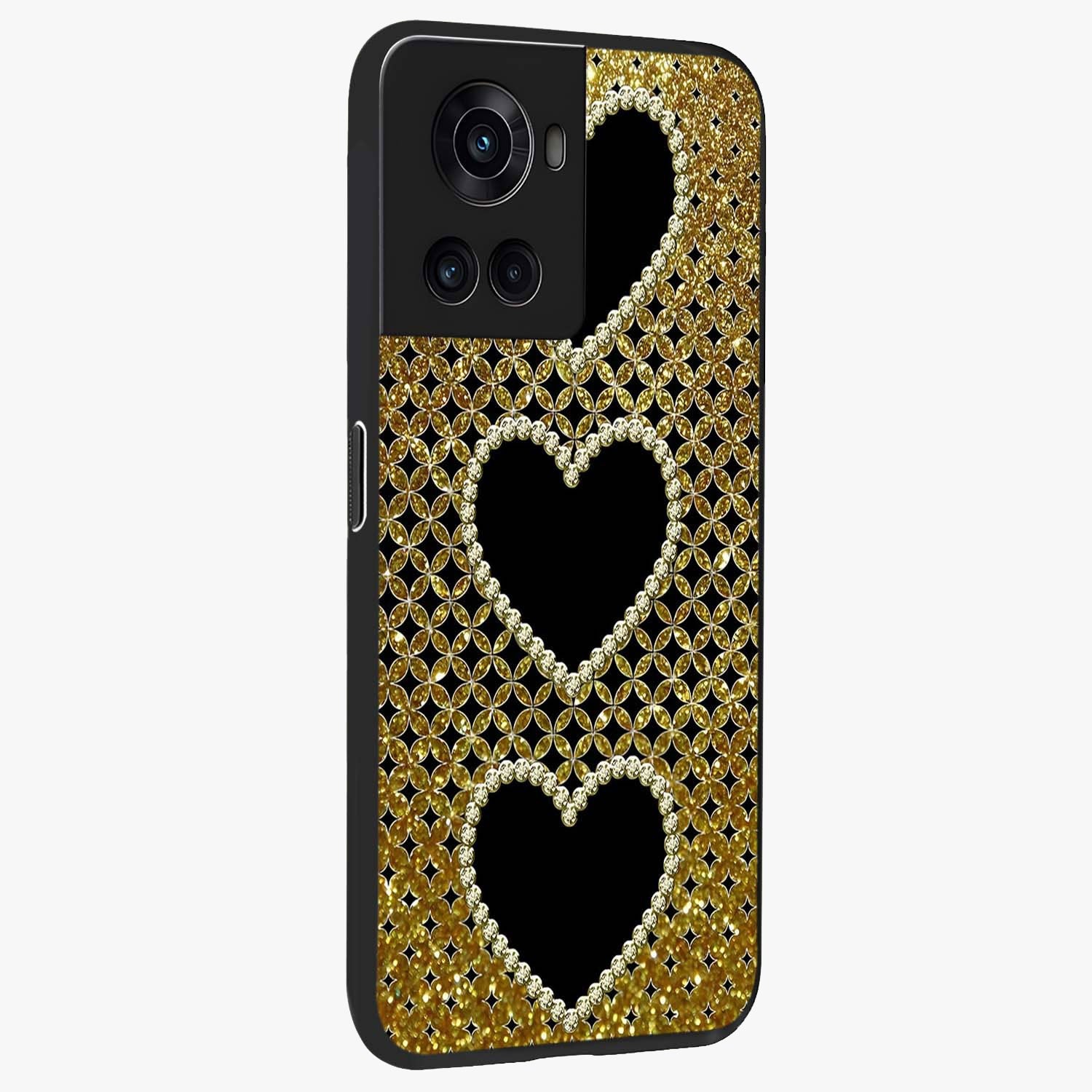 Golden Leaf Dreams Glass Case for 1+10R side perspective highlighting delicate leaf textures and smooth build