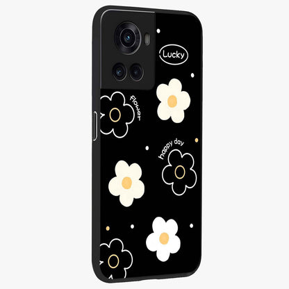 Happy Day Daisy Glass Case for 1+10R side perspective highlighting fresh floral textures and premium edges