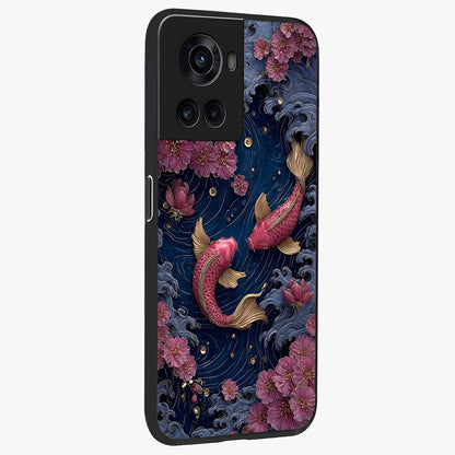 Koi Wave Dance Glass Case for 1+10R side perspective highlighting dynamic motion detailing and smooth build