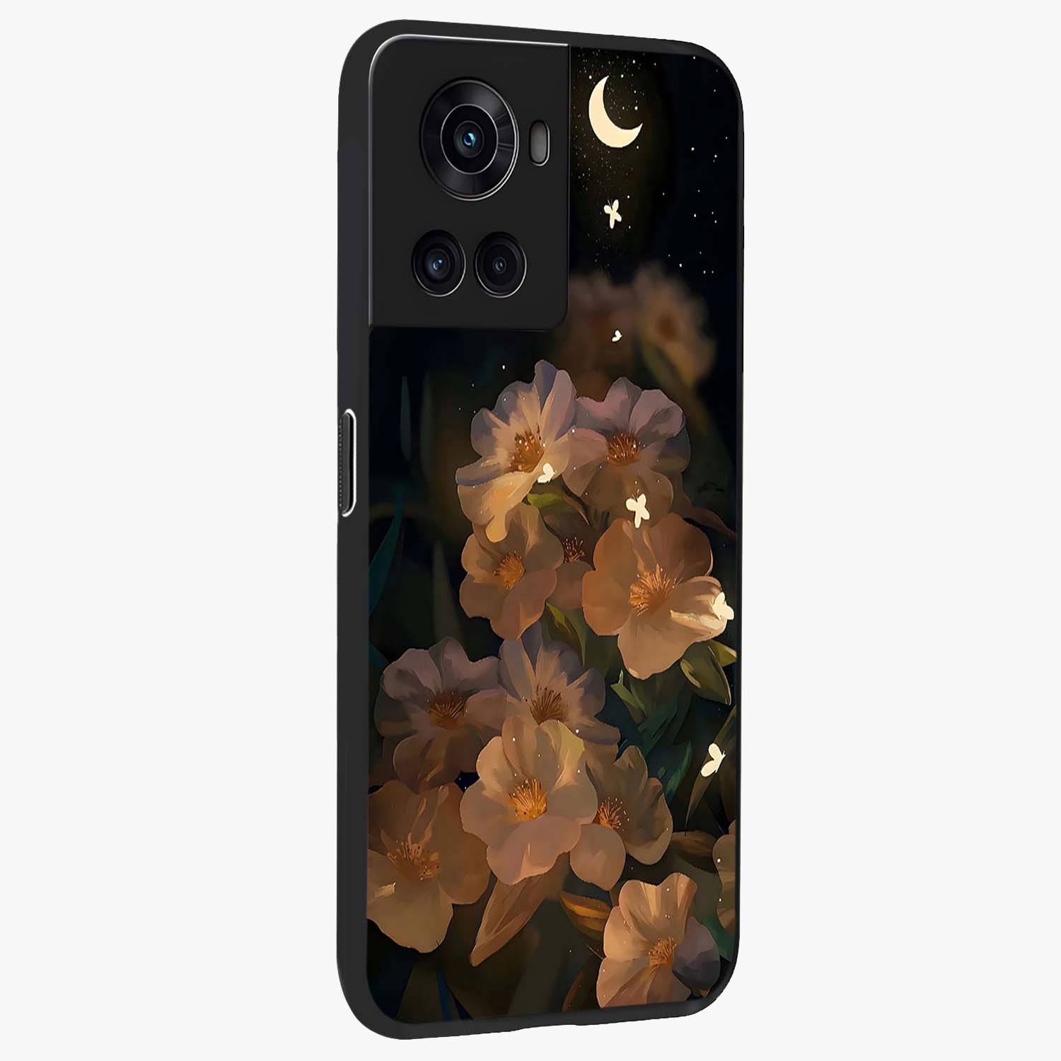 Midnight Bloom Trail Glass Case for 1+10R side perspective highlighting graceful detailing and smooth build