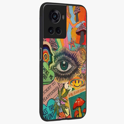 Mystic Eye Wonderland Glass Case for 1+10R side perspective highlighting intricate eye detailing and smooth build