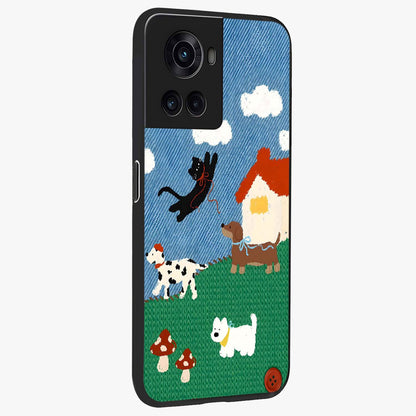 Pet Adventures Glass Case for 1+10R side perspective highlighting charming illustration textures and premium edges