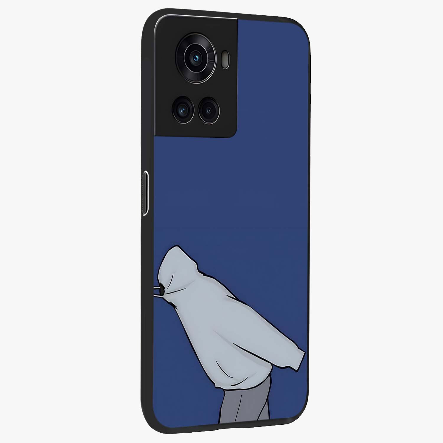 Quiet Painful Love Glass Case for 1+10R side perspective highlighting subtle detailing and smooth premium build