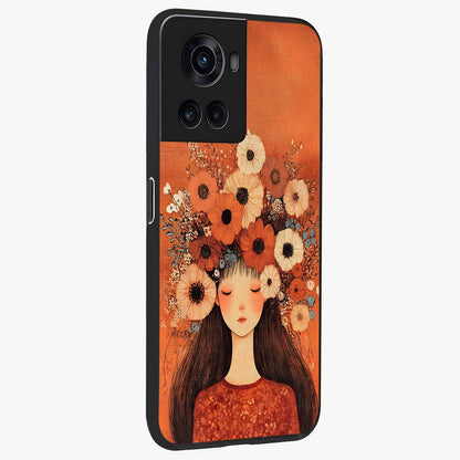Radiant Flower Thoughts Glass Case for 1+10R side perspective highlighting refined textures and smooth build