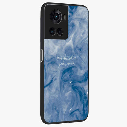 Repeat Your Destiny Glass Case for 1+10R side perspective highlighting strong text textures and premium edges