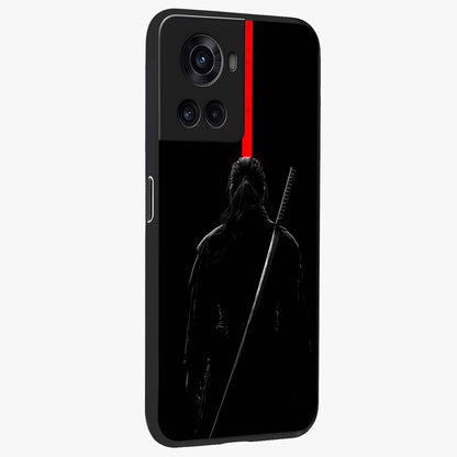 Silent Blade Resolve Glass Case for 1+10R side perspective highlighting sharp textures and sleek premium build