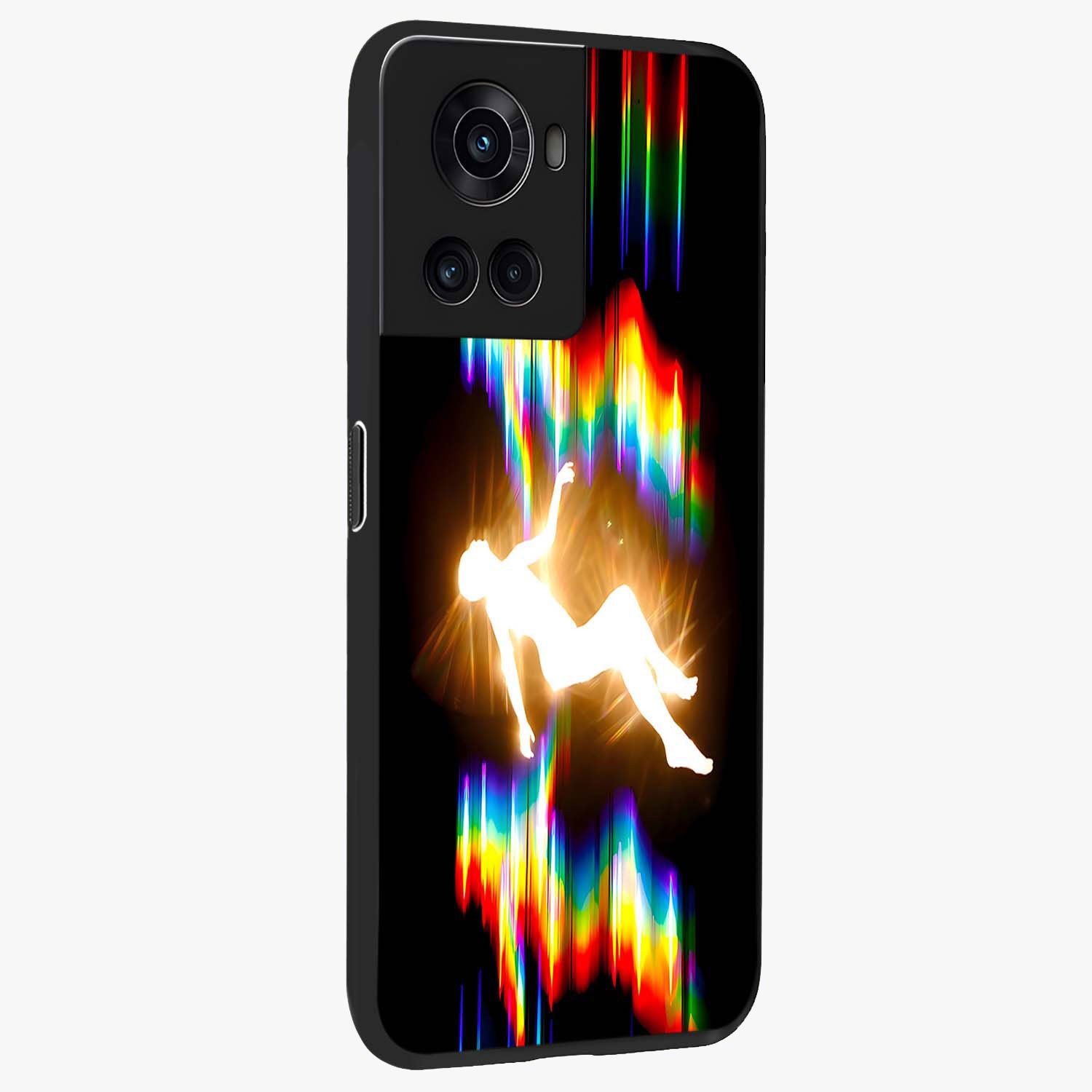 Soul in Spectrum Glass Case for 1+10R side perspective highlighting bold textures and smooth premium build