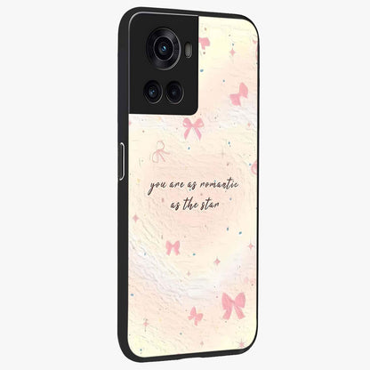 Starry Bow Romance Glass Case for 1+10R side perspective highlighting delicate detailing and premium edges