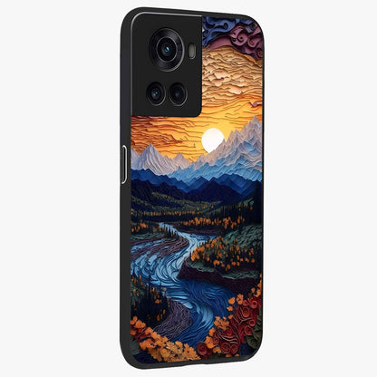 Sunrise River Dreams Glass Case for 1+10R side perspective highlighting serene water textures and smooth build