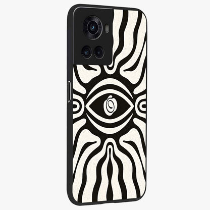 Trancewave Illusion Art Glass Case for 1+10R side perspective highlighting dynamic wave textures and premium edges