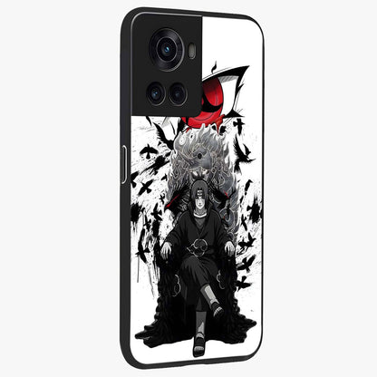 Uchiha Shadow Throne Glass Case for 1+10R side perspective highlighting bold character textures and premium edges