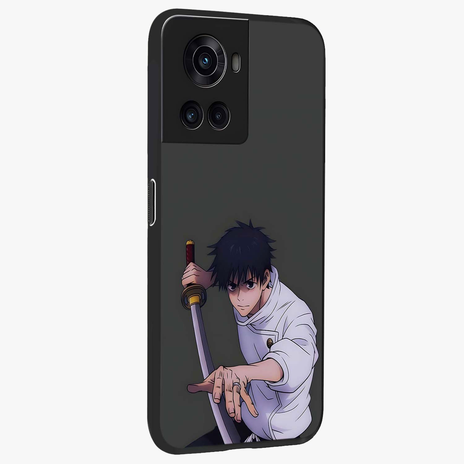 Void Silence Aesthetic Glass Case for 1+10R side perspective highlighting smooth textures and sleek premium build