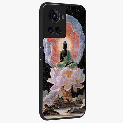 Zen Lotus Realm Glass Case for 1+10R side perspective highlighting refined textures and smooth premium build