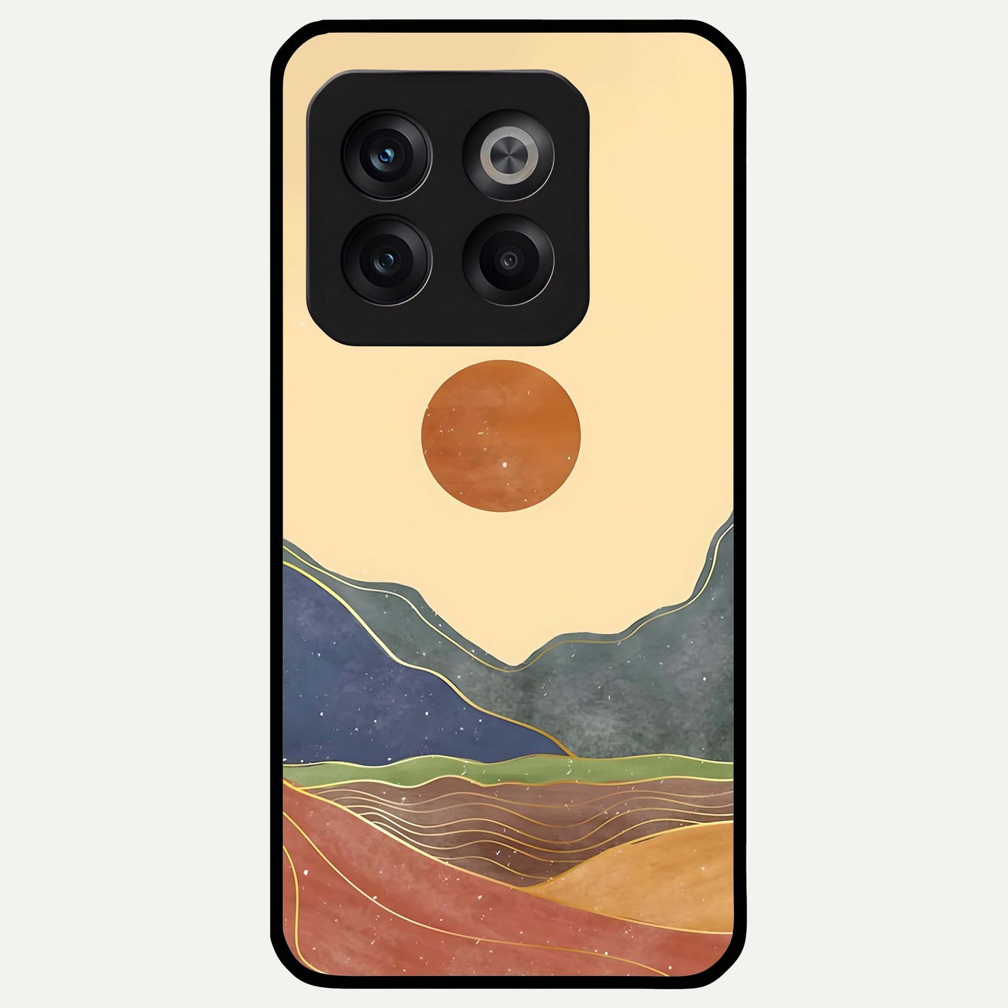 Abstract Mountain Glow Glass Case for OnePlus 10T |1+10T