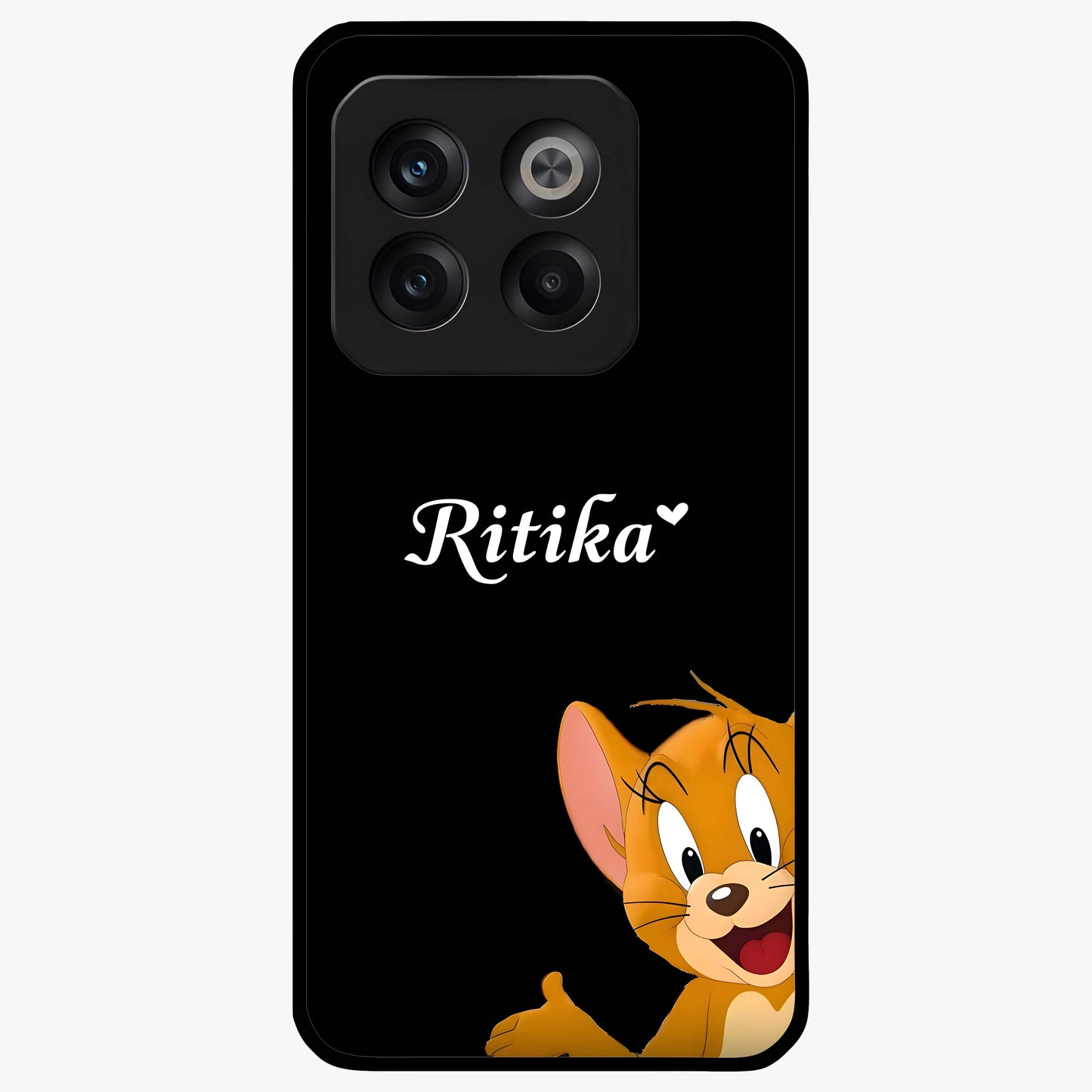 Forever Chasing Love Jerry Custom Name Glass Case for OnePlus 10T |1+10T