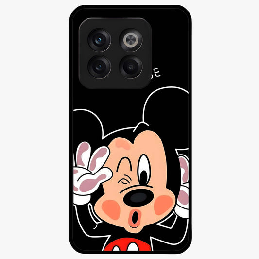 Cute Mickey Love Custom Name Glass Case for OnePlus 10T |1+10T