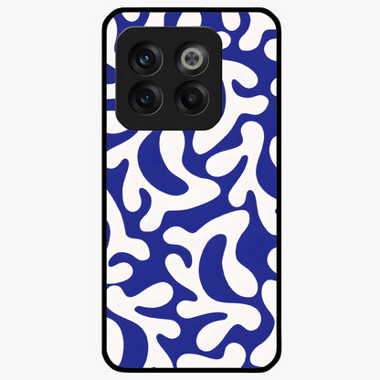 Abstract Coral Waves Glass Case for 1+10T front view featuring flowing ocean inspired coral wave artwork