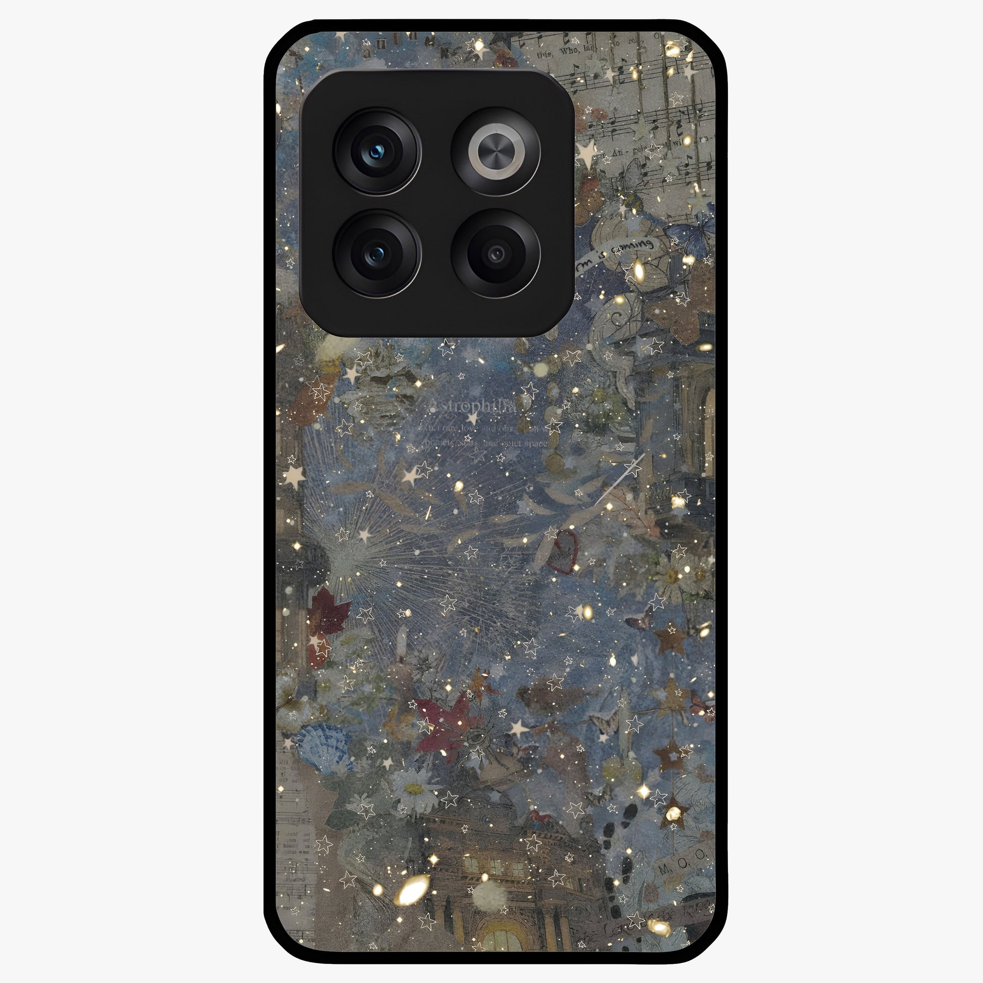 Aesthetic Astrolophia Glass Case for 1+10T front view featuring celestial astrology inspired artwork