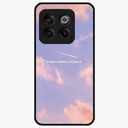 Aesthetic Clouds Dream Glass Case for 1+10T soft front view featuring dreamy pastel cloud artwork