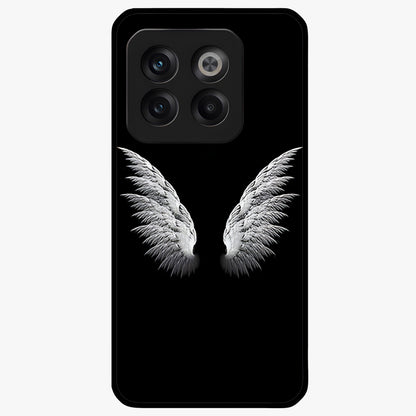 Angel Wing Grace Glass Case for 1+10T elegant front view featuring soft angel wing artwork