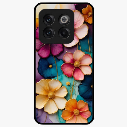 Artlyn Grace Flower Pattern Glass Case for 1+10T elegant front view featuring soft floral pattern artwork