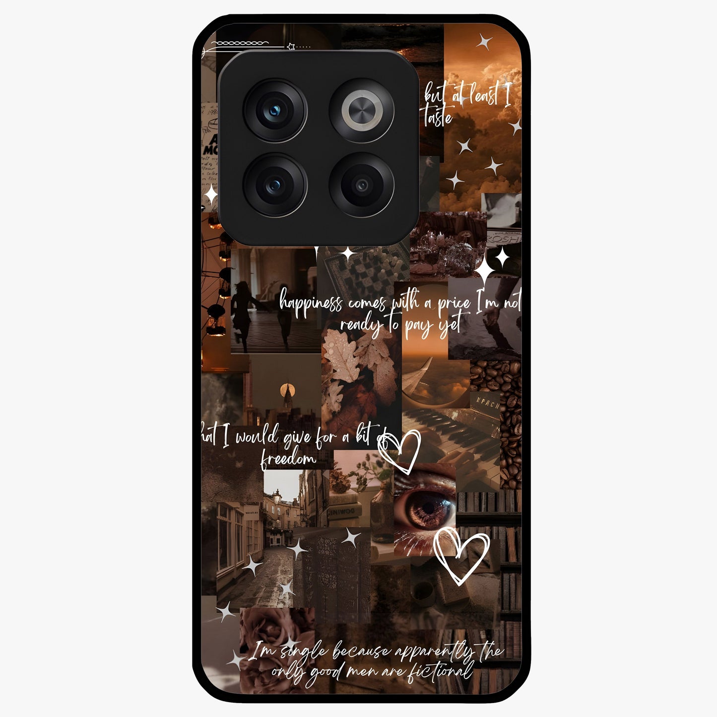 Bittersweet Aesthetic Chaos Glass Case for 1+10T bold front view featuring expressive abstract aesthetic artwork