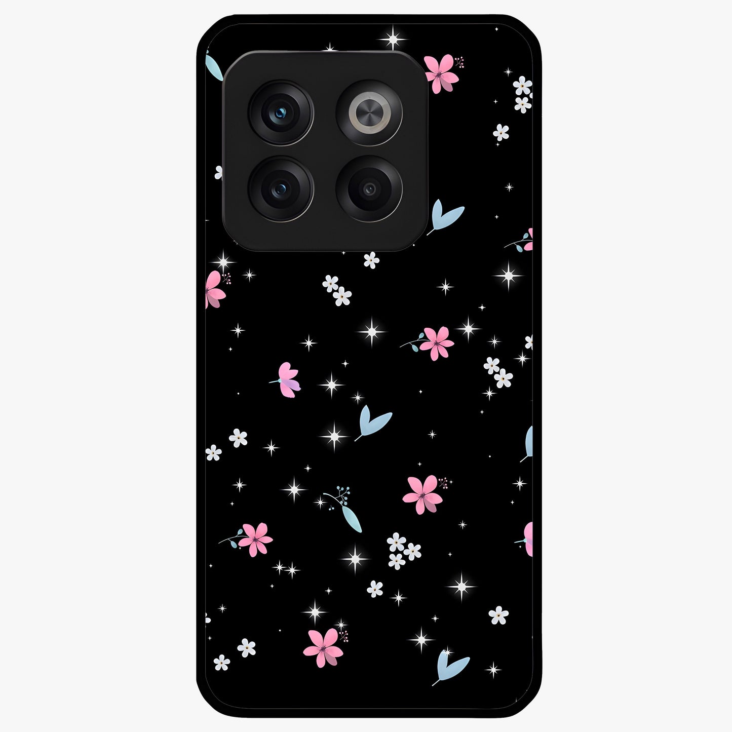 Black Aesthetic Wallpapers Glass Case for 1+10T bold front view featuring dark minimalist aesthetic artwork