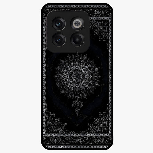 Black Persian Carpet Glass Case for 1+10T rich front view featuring intricate Persian carpet pattern artwork