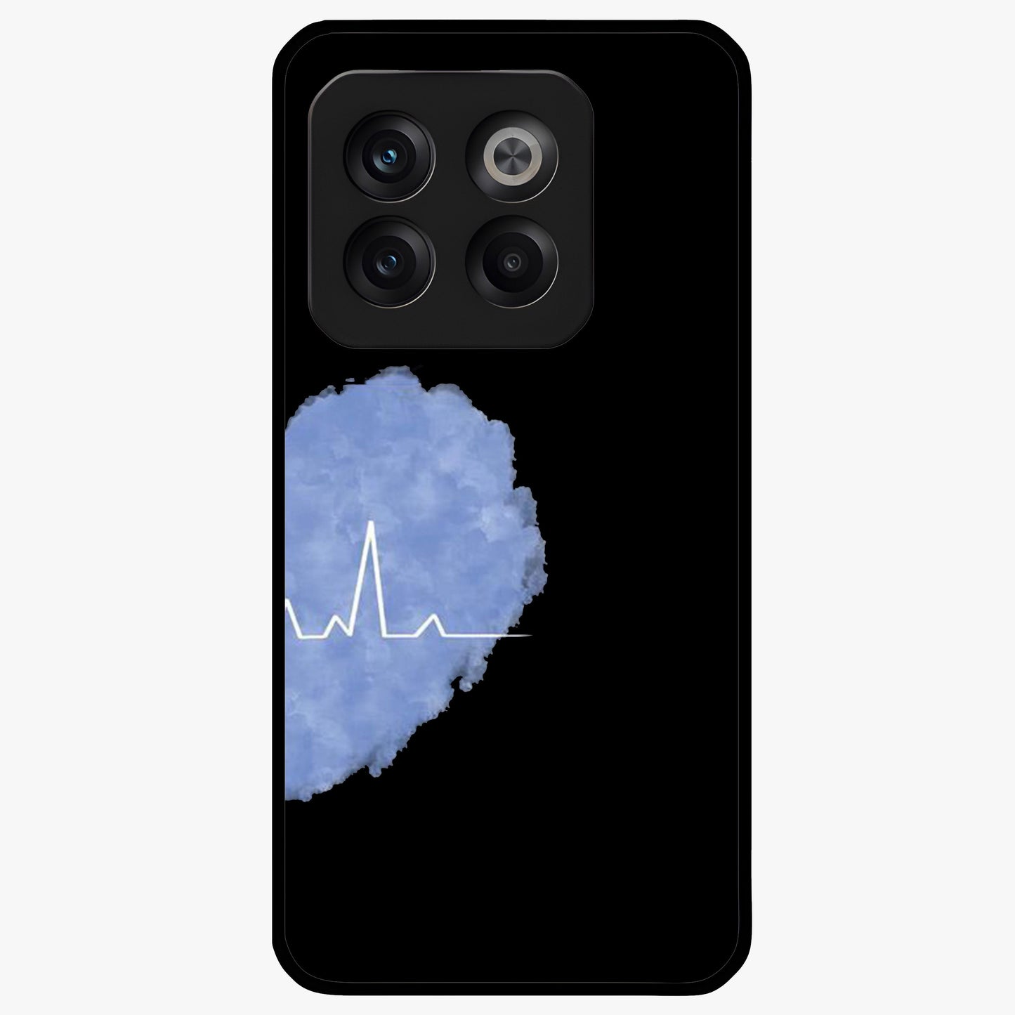 Blue Pulse Bond Glass Case for 1+10T bold front view featuring dynamic blue abstract pulse artwork