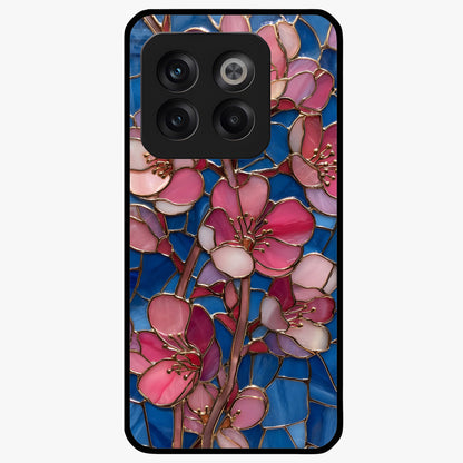 Blush Bloom Glass Case for 1+10T soft front view featuring pastel blush floral artwork