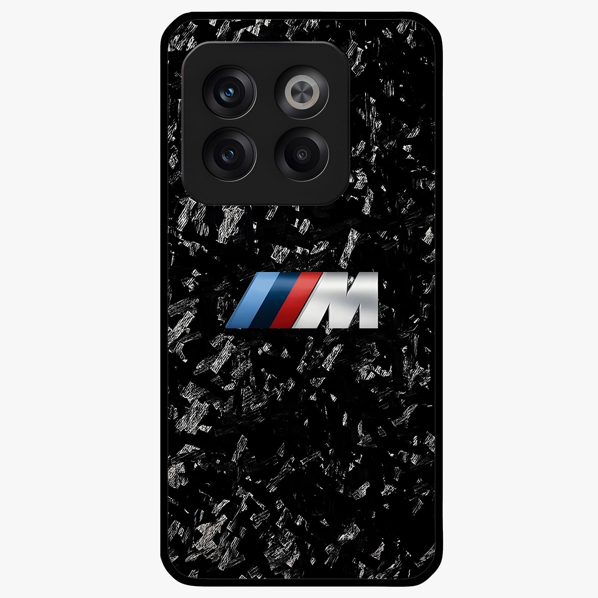 Carbon Speed Mark Glass Case for 1+10T bold front view featuring carbon fiber texture and racing inspired design