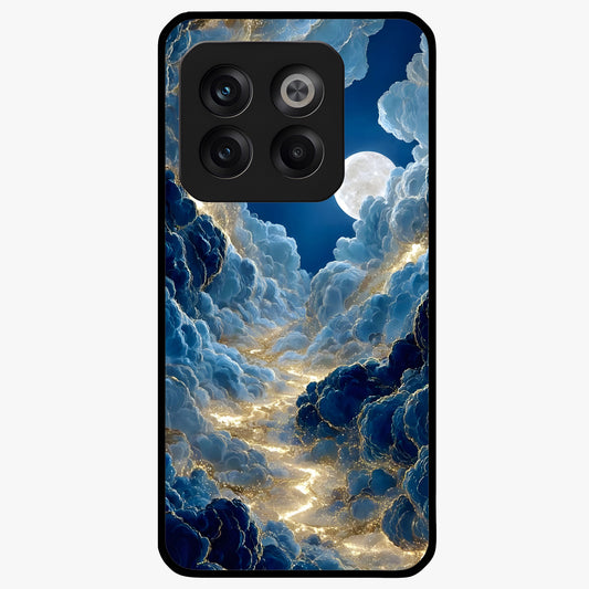 Celestial Cloud Path Glass Case for 1+10T serene front view featuring dreamy cloud pathway artwork