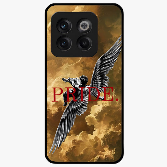 Celestial Fallen Pride Glass Case for 1+10T bold front view featuring dramatic cosmic artwork with dark celestial tones