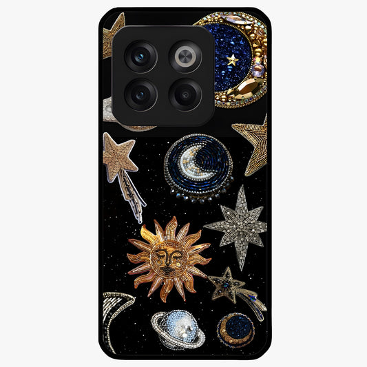 Celestial Gem Constellations Glass Case for 1+10T elegant front view featuring gemstone inspired constellation artwork
